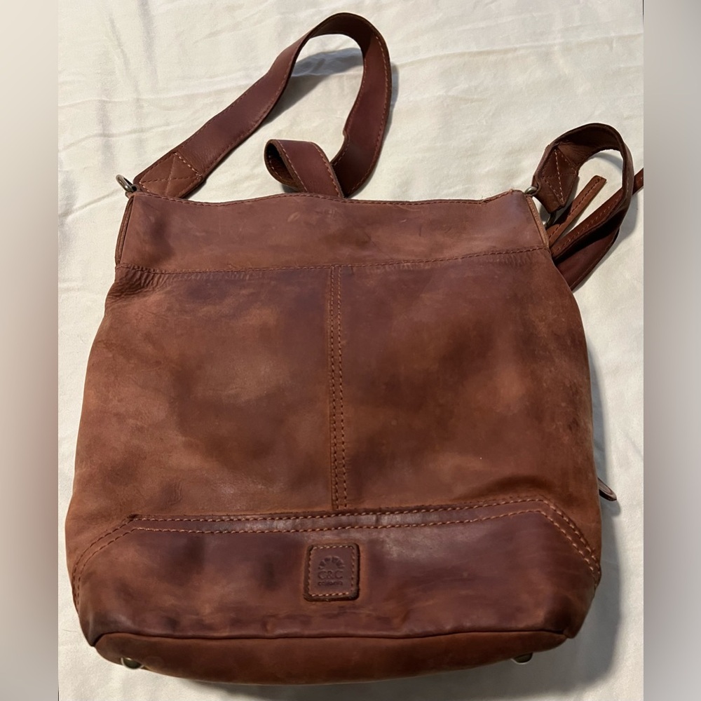 C&C leather crossbody hobo tote, tall friendly
